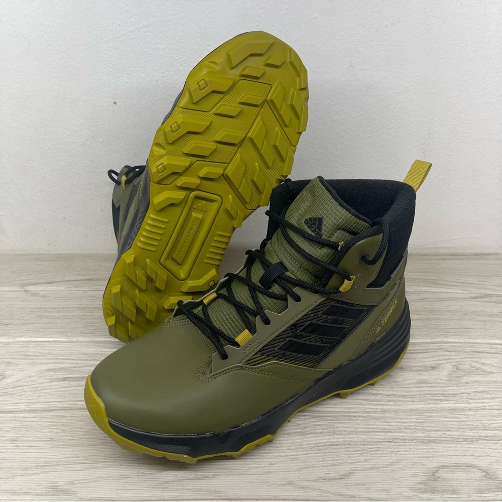Adidas Mens Size 11 Olive TERREX UNITY LEATHER MID COLD.RDY HIKING BOOTS GZ3936